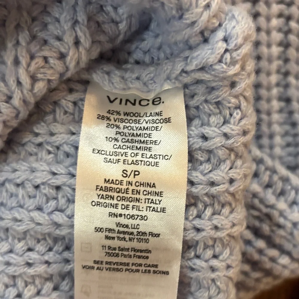 vince soft wool mix Nordstrom blue mock neck sweater. Either NWOT or like new - Picture 4 of 8